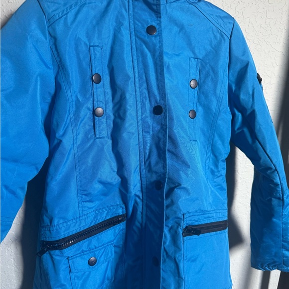 Urban Republic Blue Jacket with Leopard Print Lining - Picture 1 of 5